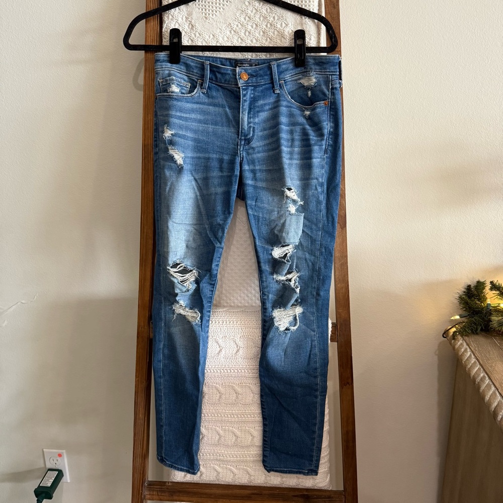 Abercrombie & Fitch Harper Super Skinny Distressed Jeans